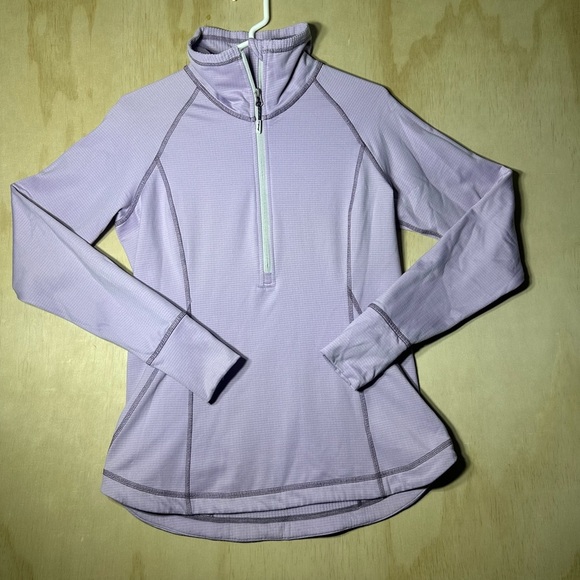 Women's Eddie Bauer High Route Grid Fleece 1/2 Zip Dusty Lavender Medium - Picture 3 of 10